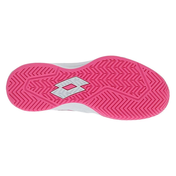 Lotto Mirage 500 All Court (Women's) - All White/Silver Metal/Vivid Fuchsia 2 Lotto Mirage 500 All Court (Women's) - All White/Silver Metal/Vivid Fuchsia - Image 2