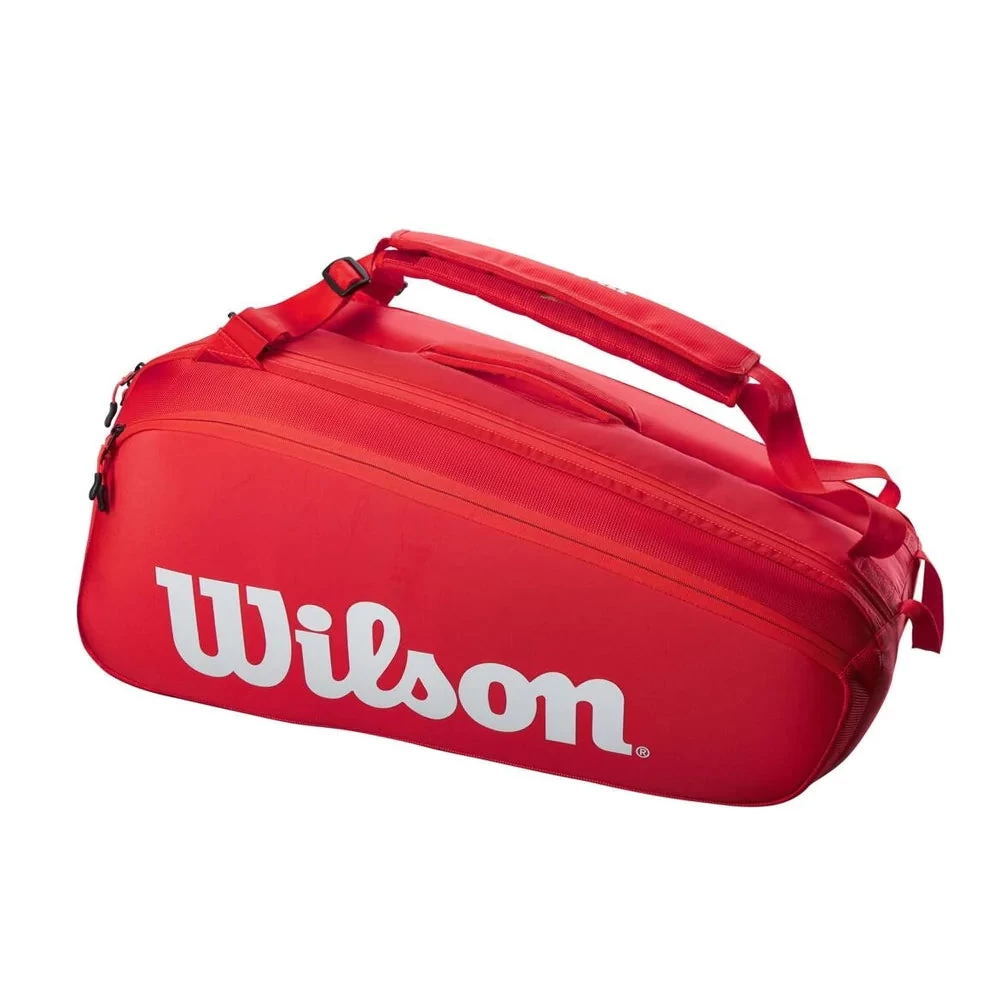 Wilson Super Tour 9 Pack Tennis Bag - Red 2 Wilson Super Tour 9 Pack Tennis Bag - Red - Image 2
